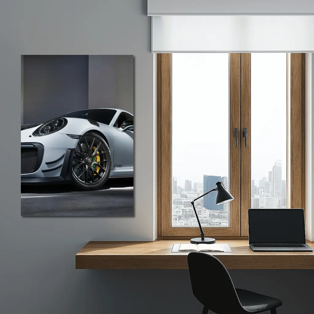 Porsche 911 GT2 RS Silver Garage – Wall Art