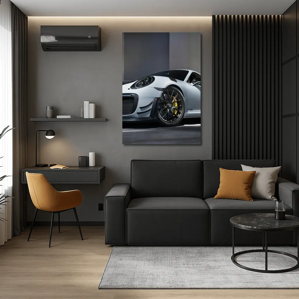 Porsche 911 GT2 RS Silver Garage – Wall Art
