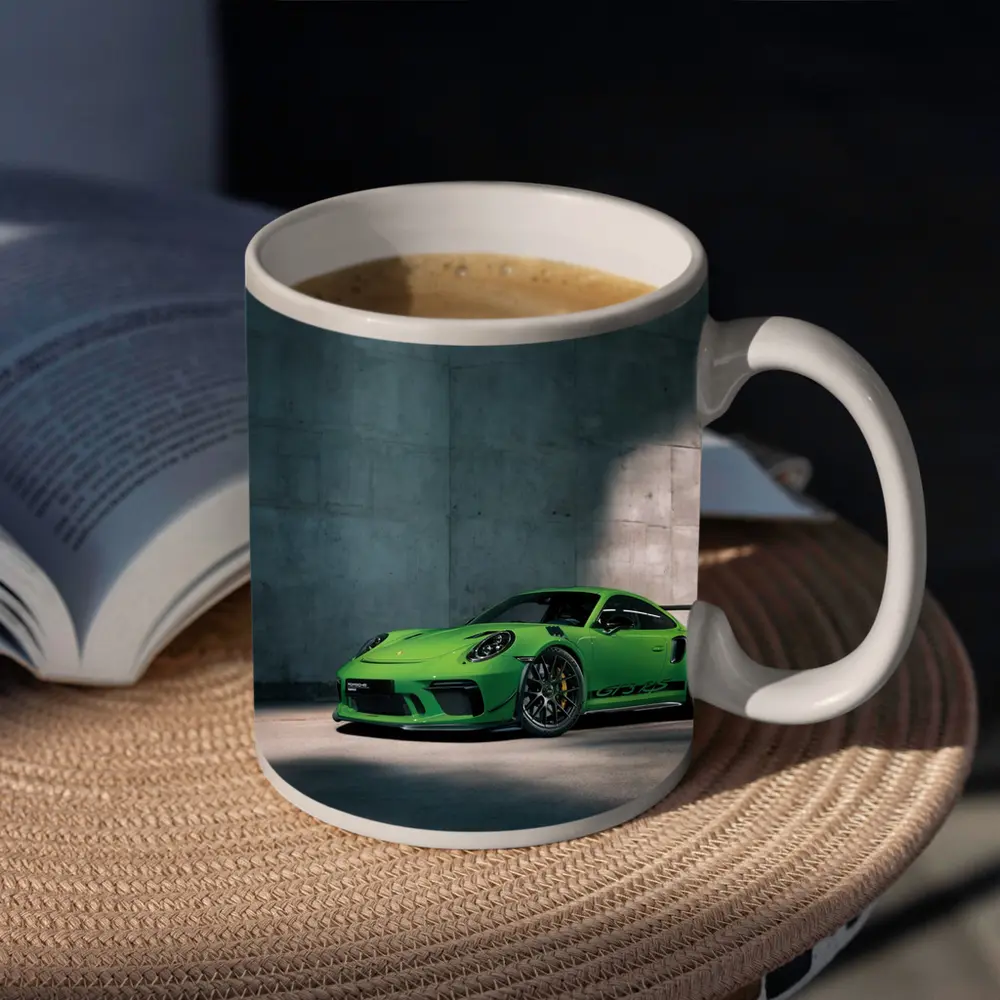 Porsche 911 GT3 RS Green Concrete Wall – Mugs