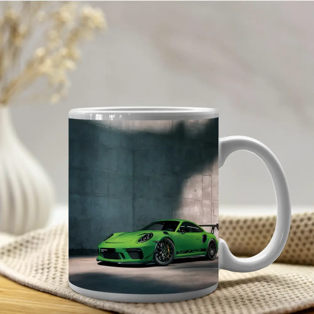 Porsche 911 GT3 RS Green Concrete Wall – Mugs