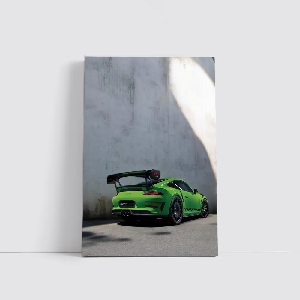 Porsche 911 GT3 RS Green Concrete Wall – Wall Art