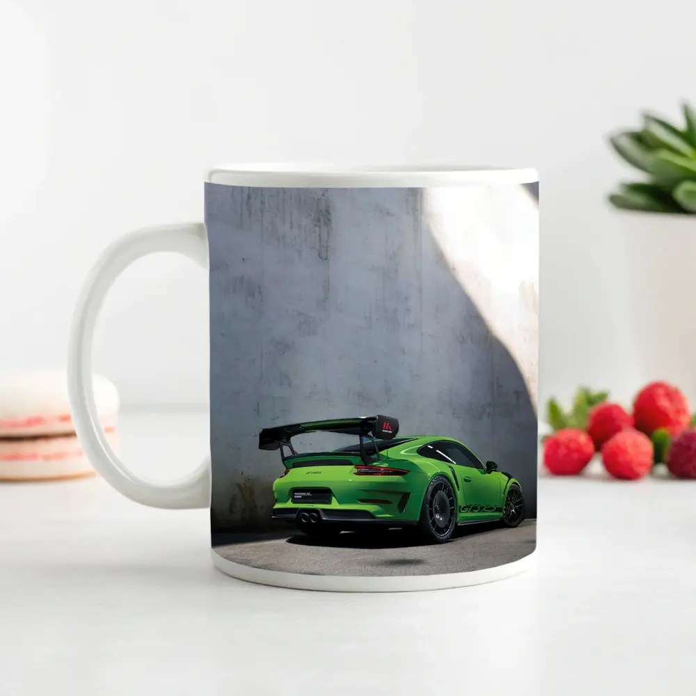 Porsche 911 GT3 RS Green Concrete Wall – Mugs