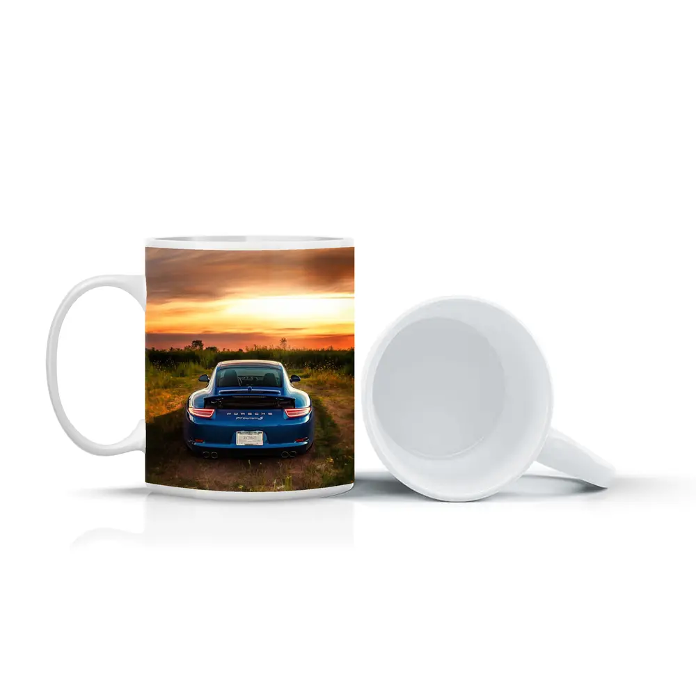 Porsche 911 Carrera S Blue Sunset Field – Mugs