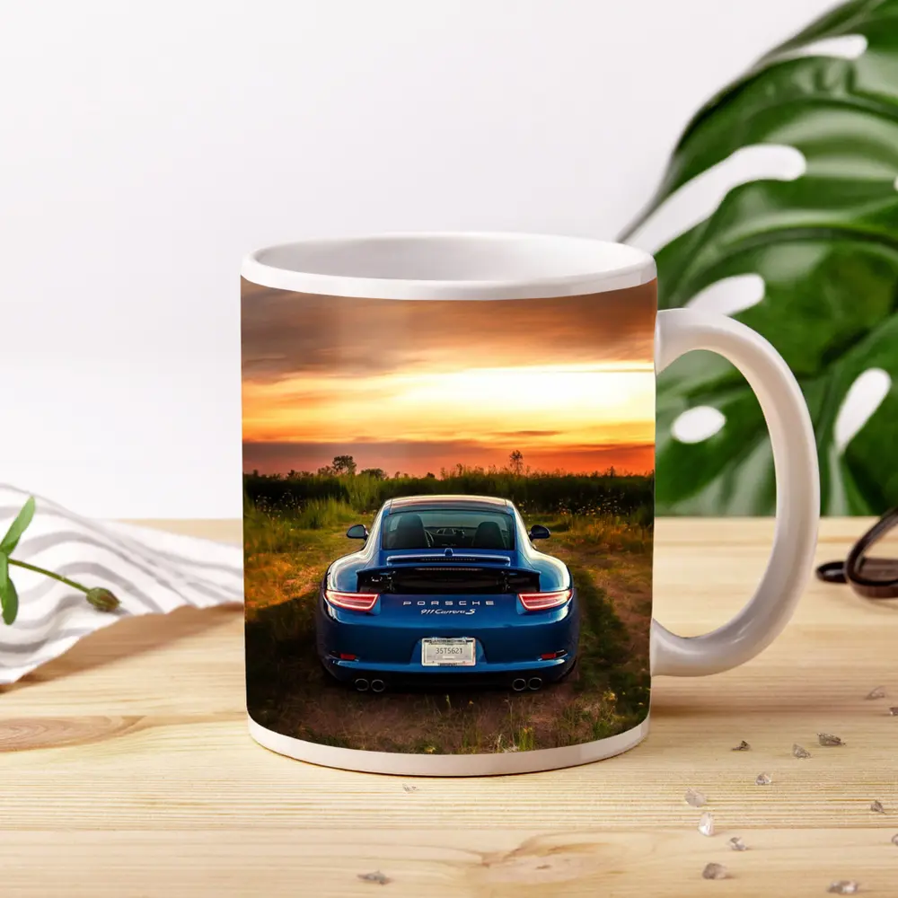 Porsche 911 Carrera S Blue Sunset Field – Mugs