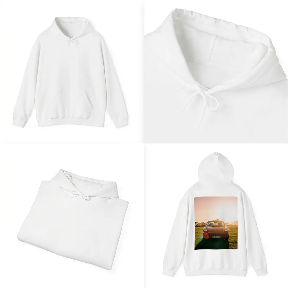 Porsche 911 Classic Red Sunset Field – Hoodies
