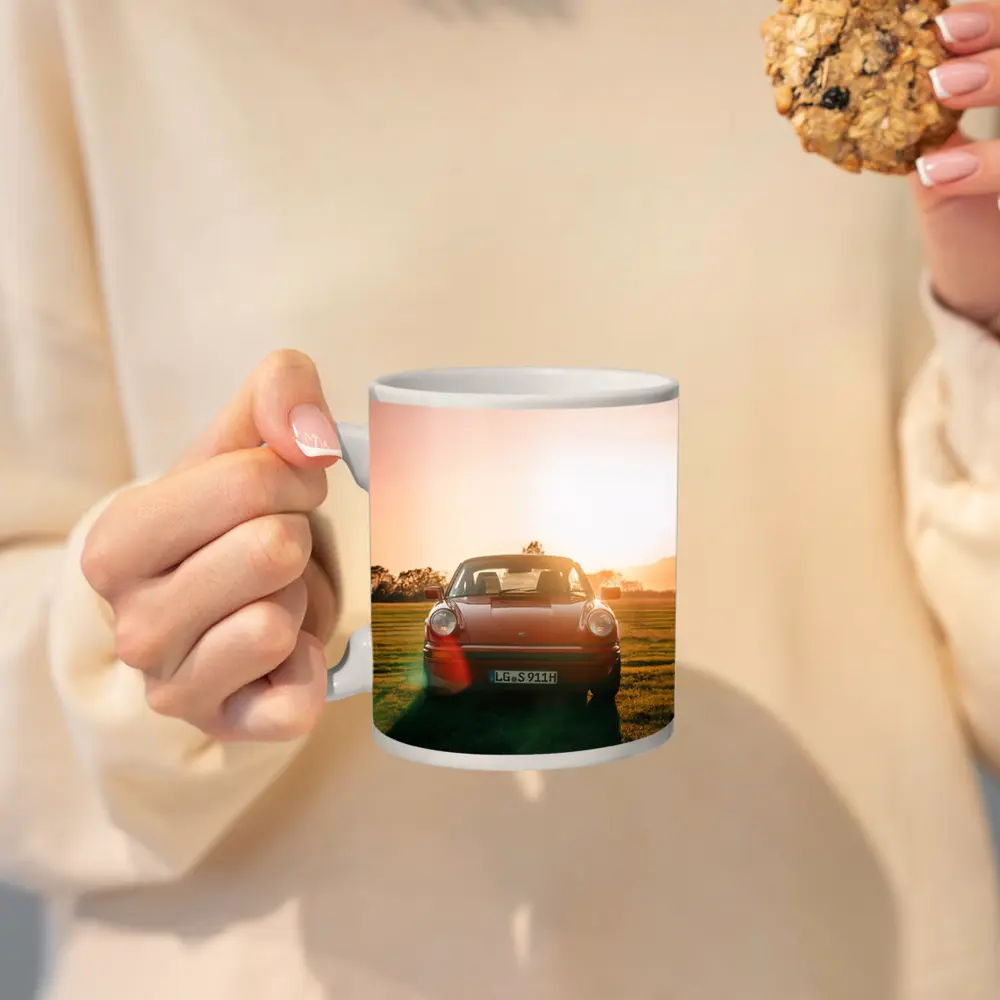 Porsche 911 Classic Red Sunset Field – Mugs