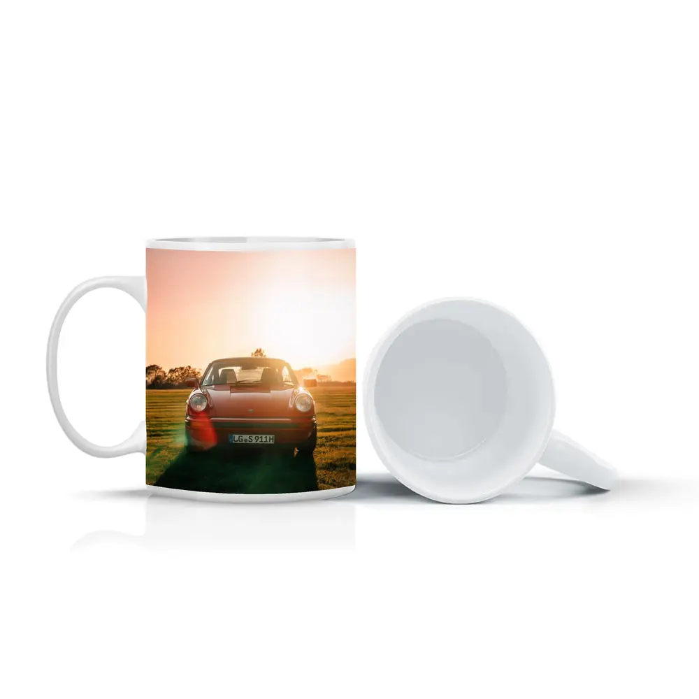 Porsche 911 Classic Red Sunset Field – Mugs