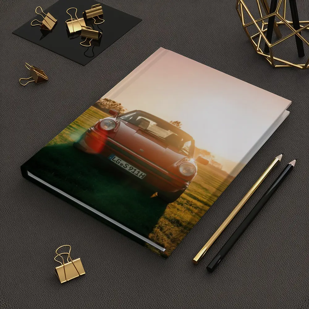 Porsche 911 Classic Red Sunset Field – Notebooks
