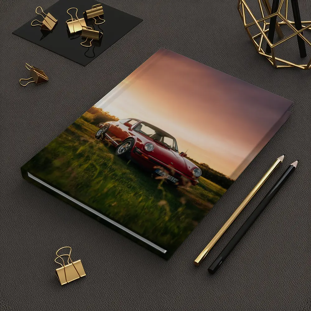 Classic Porsche 911 Red Sunset Field – Notebooks