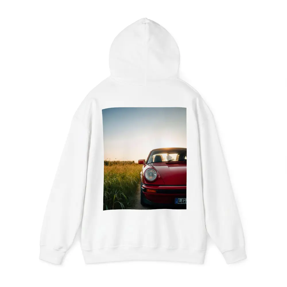 Red Porsche 911 Classic Field Sunset – Hoodies