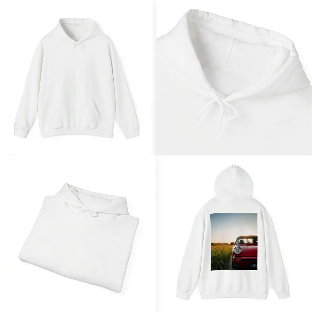 Red Porsche 911 Classic Field Sunset – Hoodies