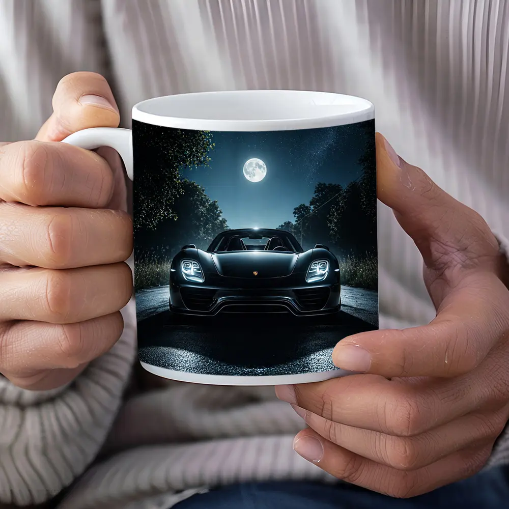 Porsche 918 Spyder Night Road Moon – Mugs