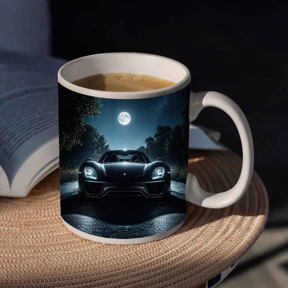 Porsche 918 Spyder Night Road Moon – Mugs