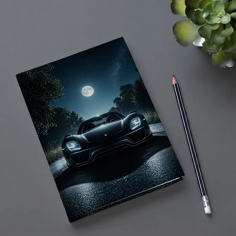 Porsche 918 Spyder Night Road Moon – Notebooks
