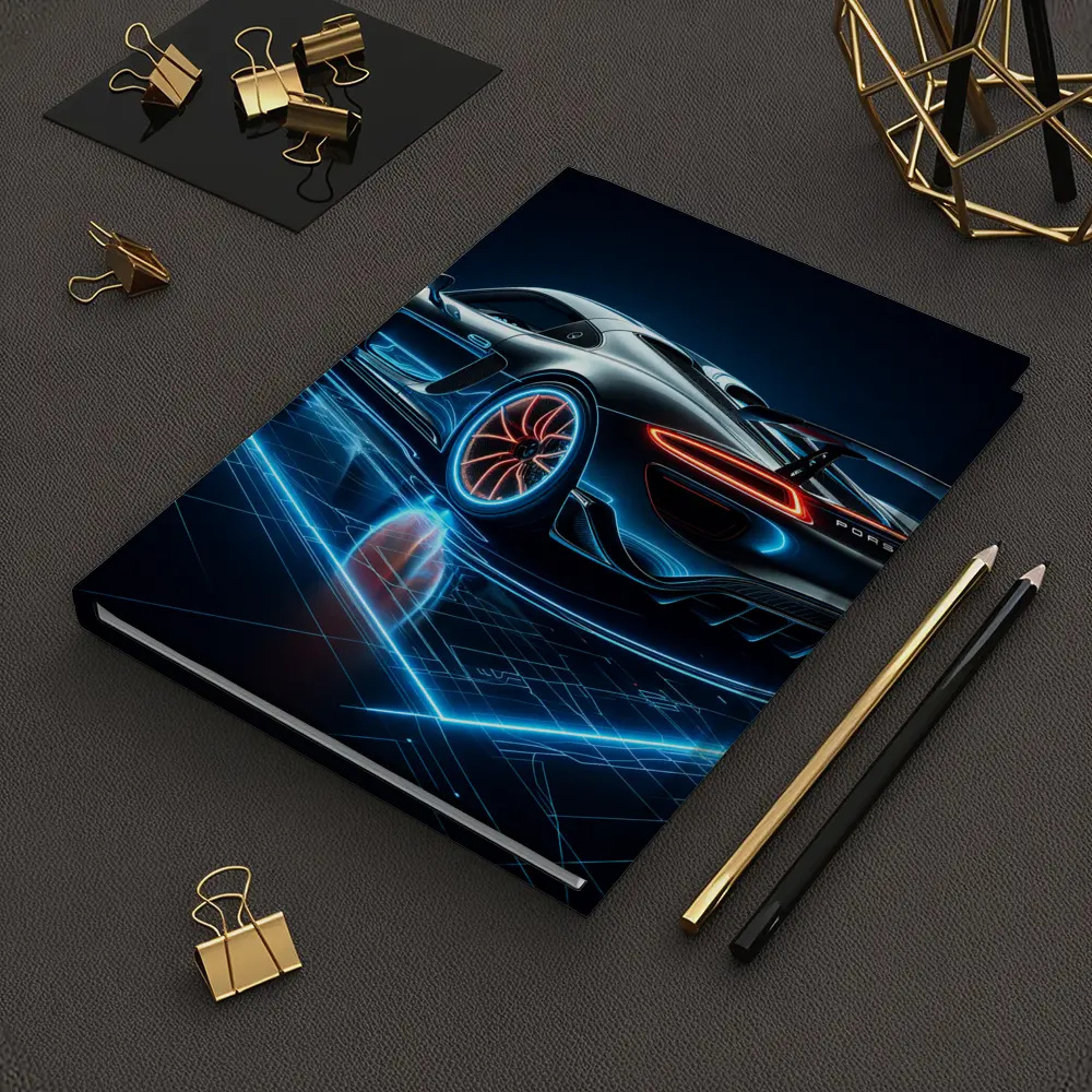 Porsche 918 Spyder Neon Dark Background – Notebooks