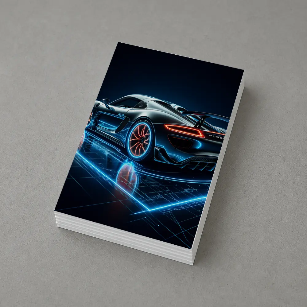 Porsche 918 Spyder Neon Dark Background – Postcards