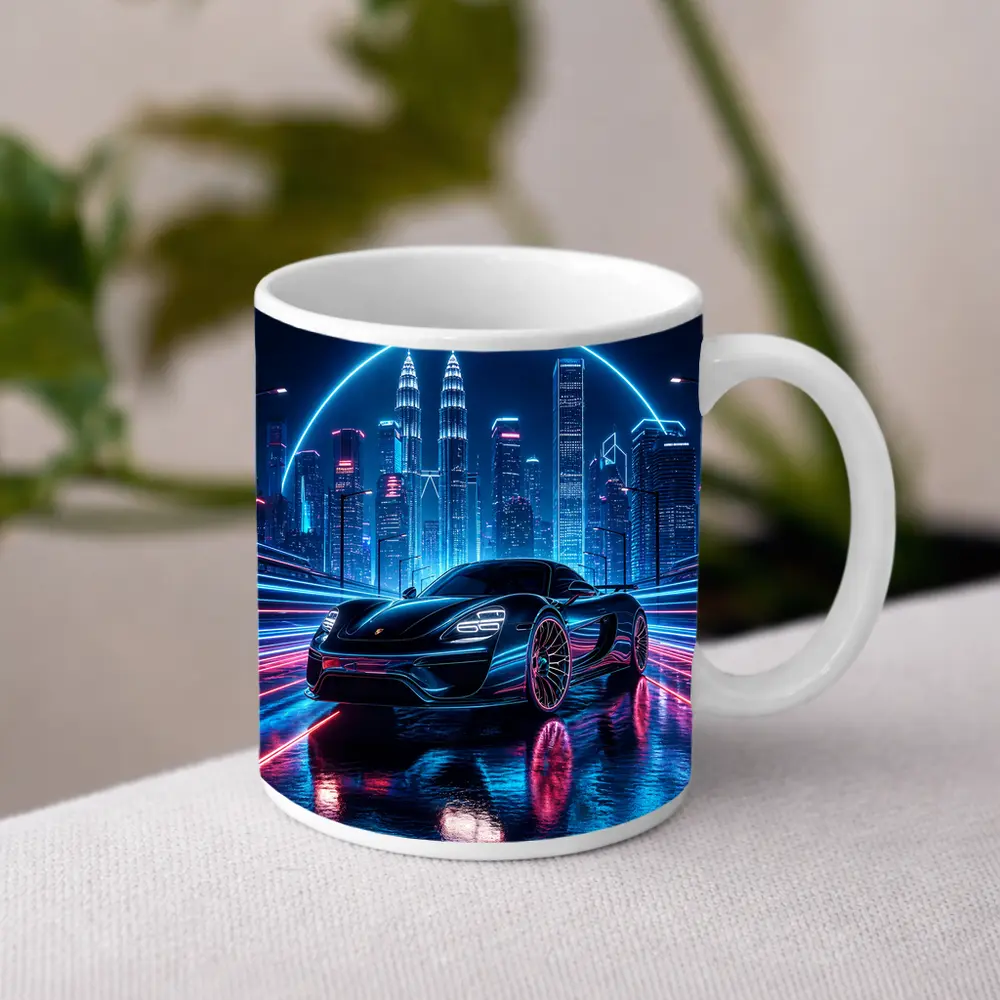 Porsche 918 Spyder Neon City Night – Mugs