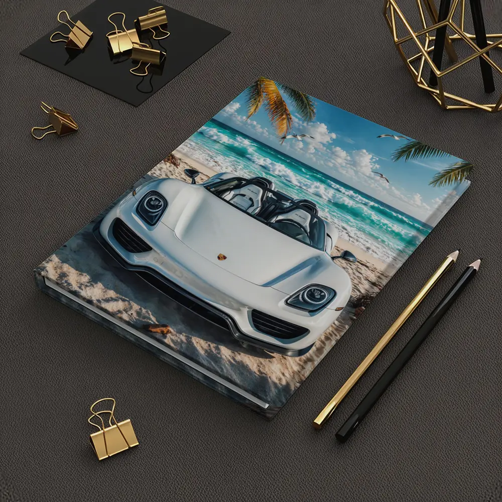 Porsche 918 Spyder White Beach Scene – Notebooks