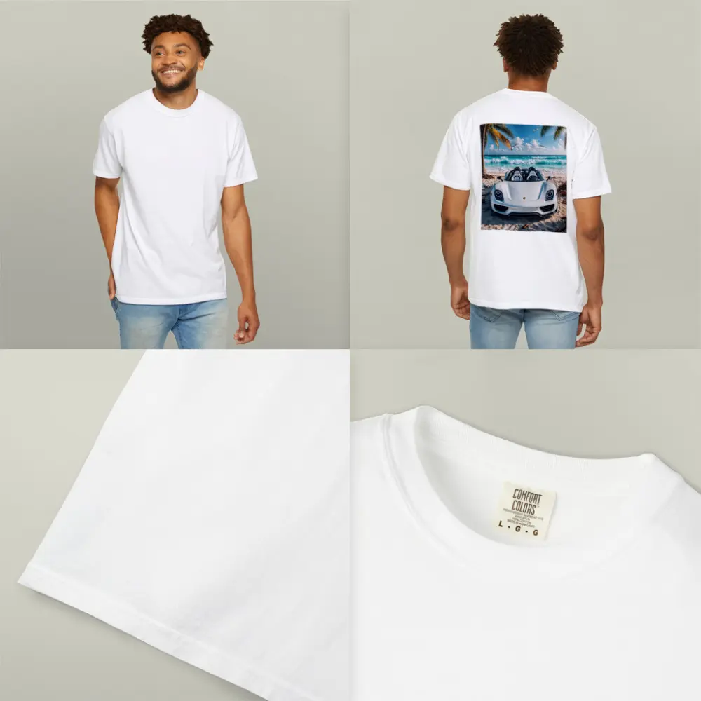 Porsche 918 Spyder White Beach Scene – T-Shirts