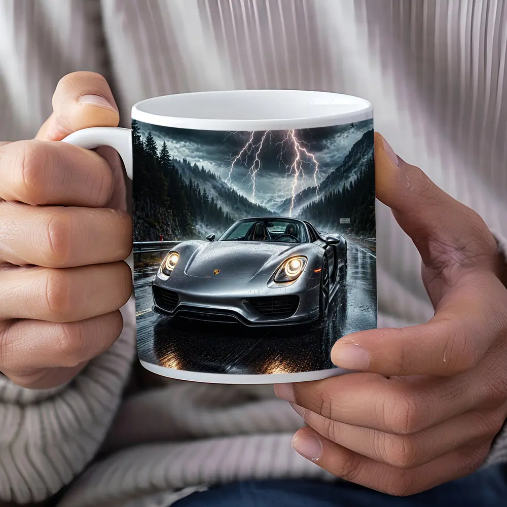 Porsche 918 Spyder Stormy Mountain Road – Mugs