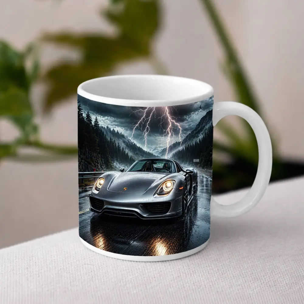 Porsche 918 Spyder Stormy Mountain Road – Mugs