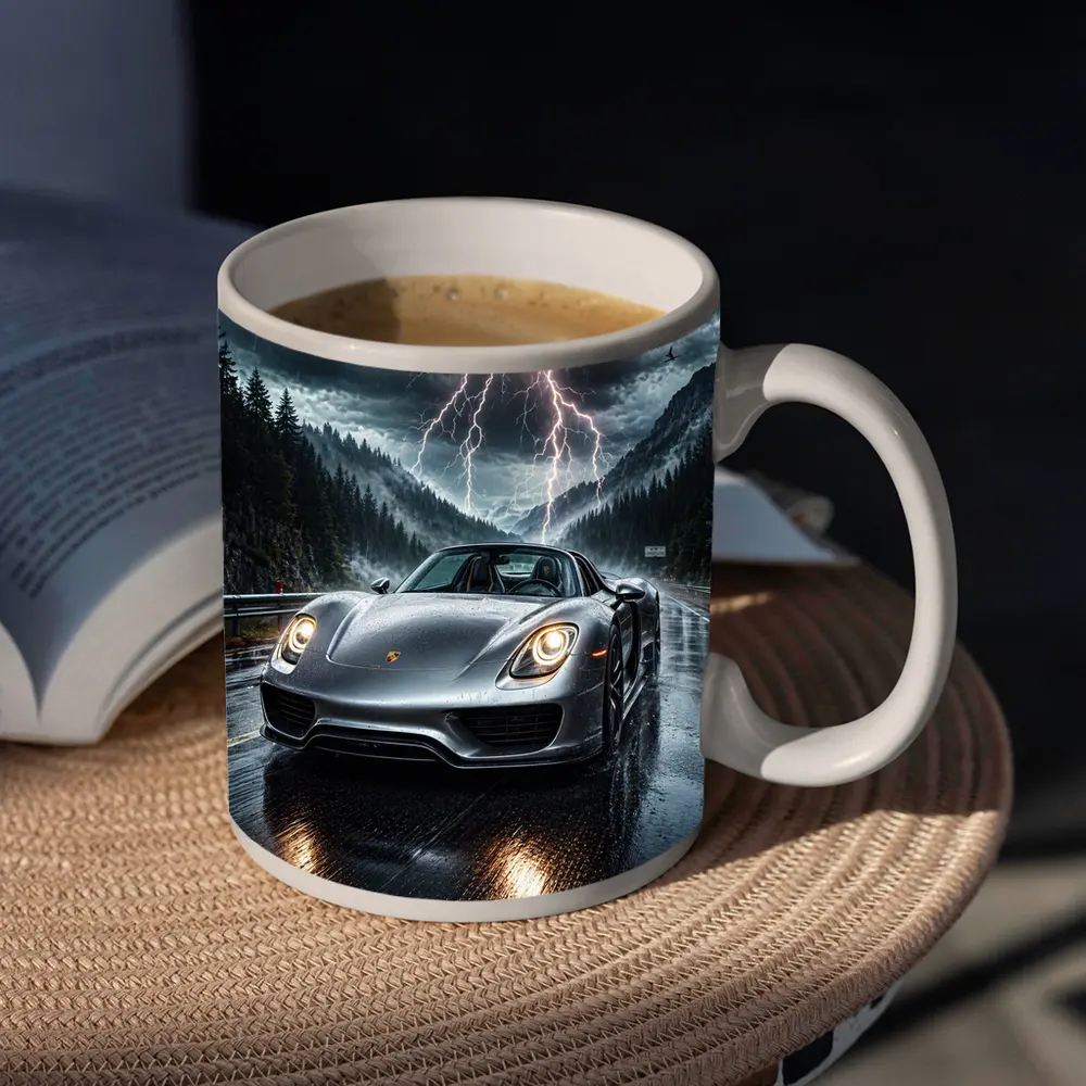 Porsche 918 Spyder Stormy Mountain Road – Mugs