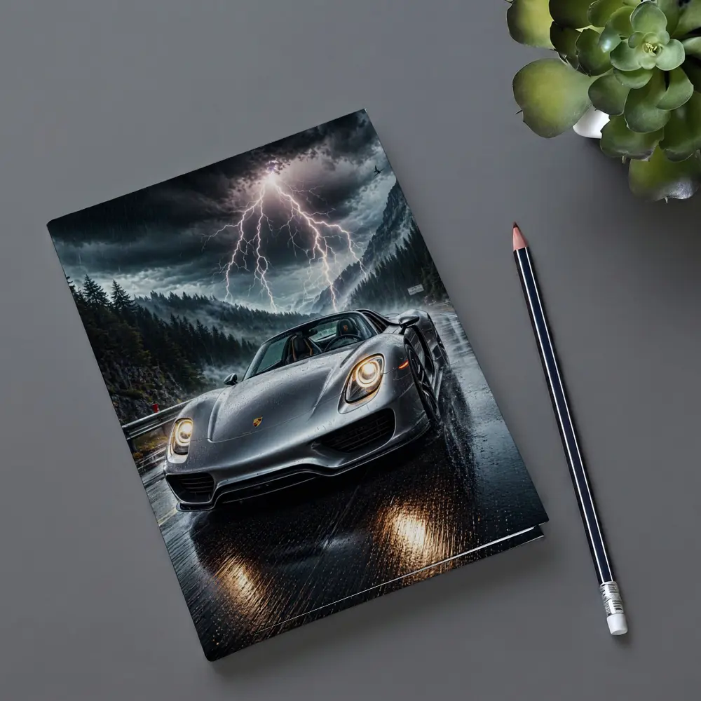 Porsche 918 Spyder Stormy Mountain Road – Notebooks