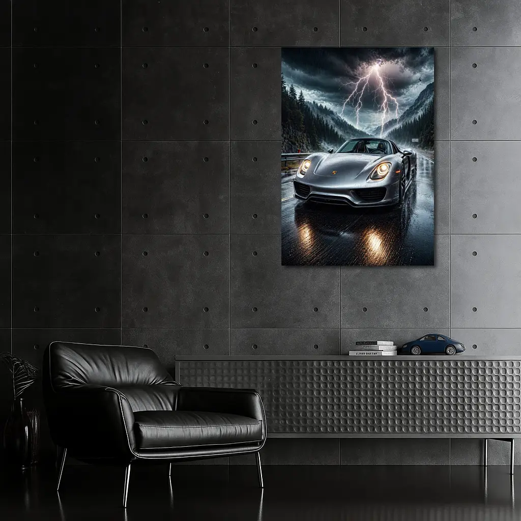 Porsche 918 Spyder Stormy Mountain Road – Wall Art