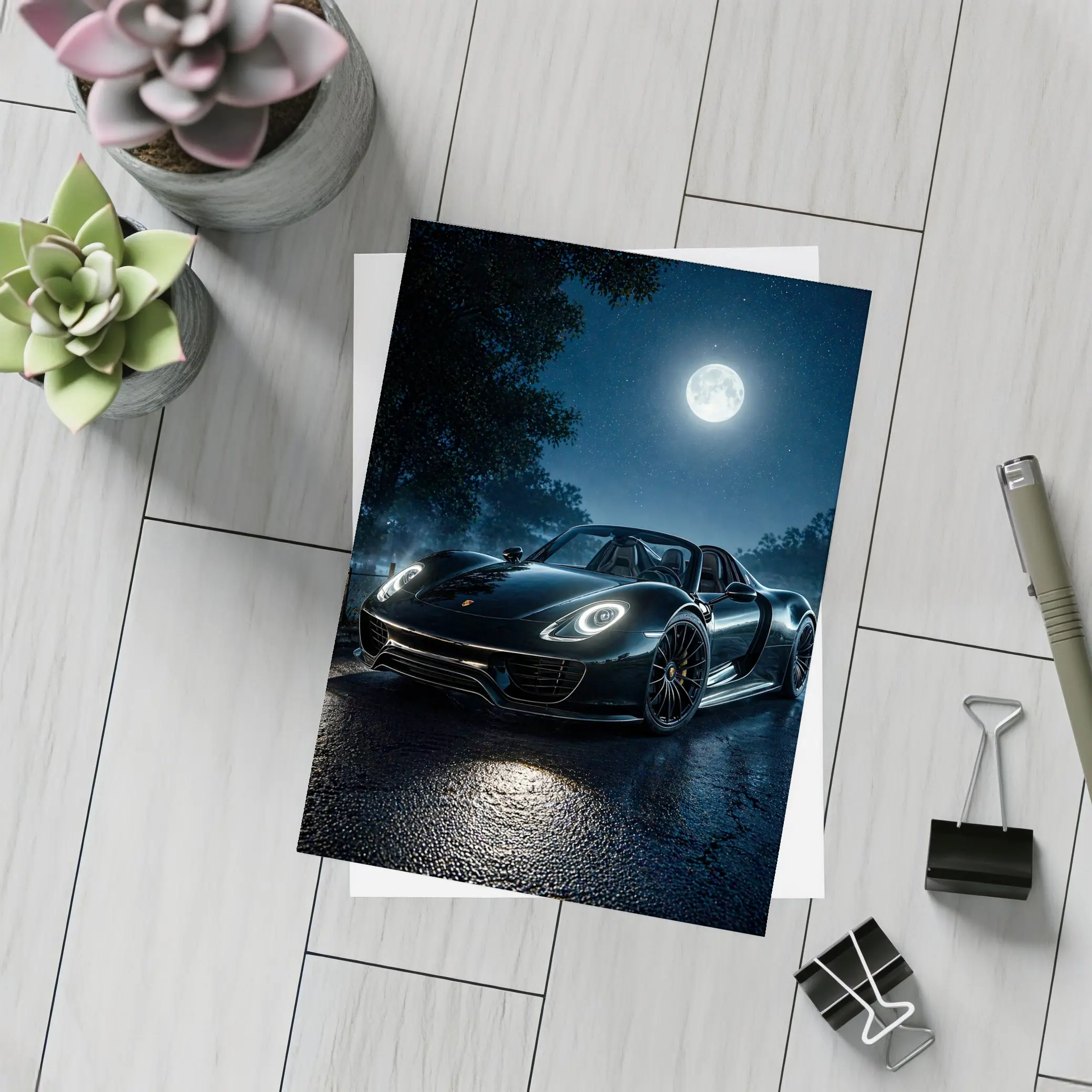 Porsche 918 Spyder Black Night Moon – Postcards