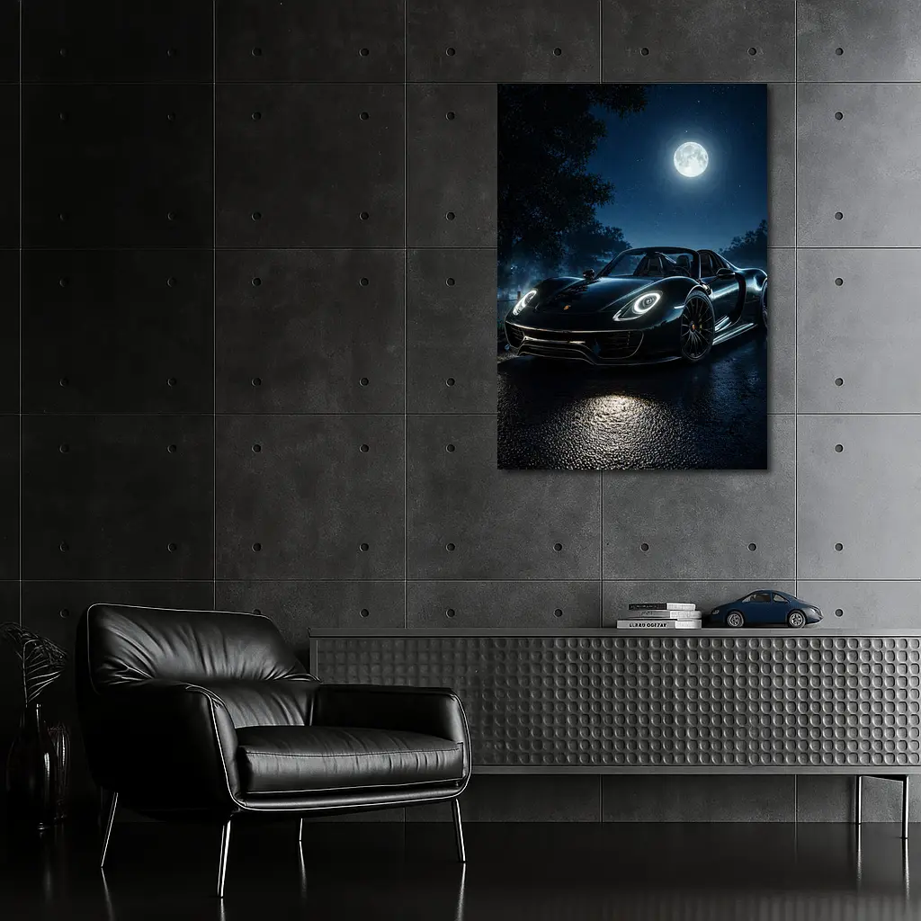 Porsche 918 Spyder Black Night Moon – Wall Art