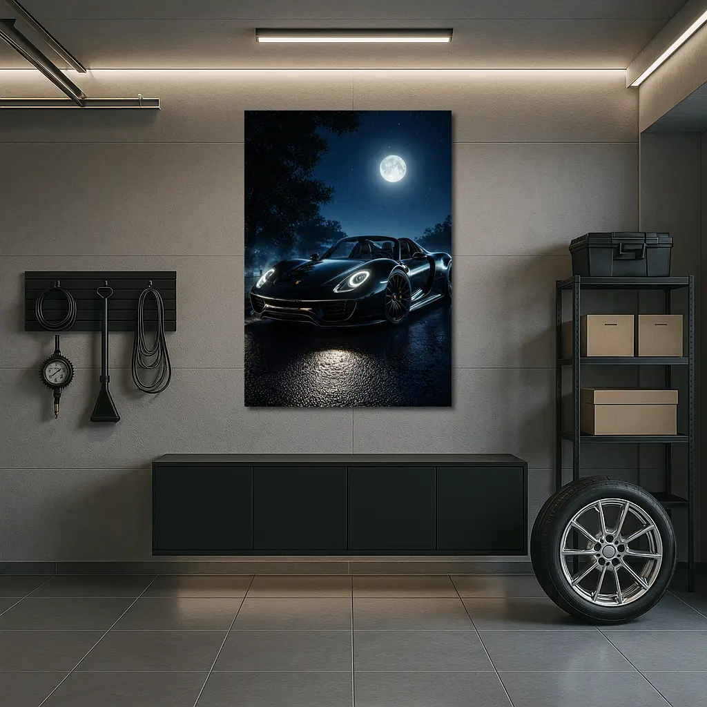 Porsche 918 Spyder Black Night Moon – Wall Art