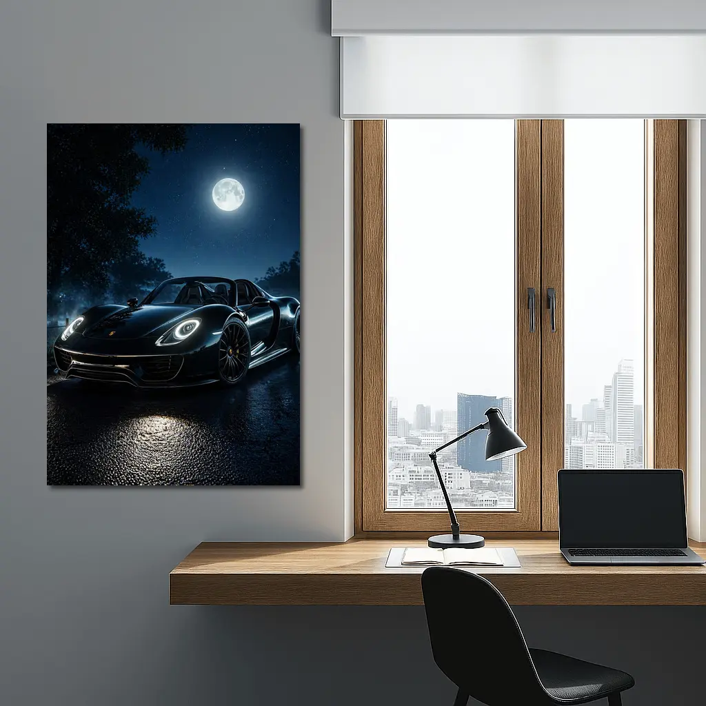 Porsche 918 Spyder Black Night Moon – Wall Art