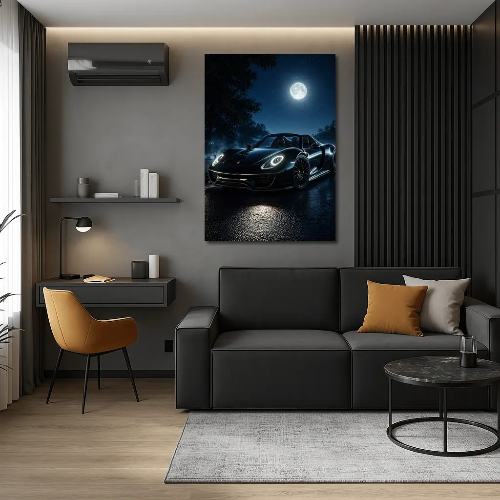 Porsche 918 Spyder Black Night Moon – Wall Art