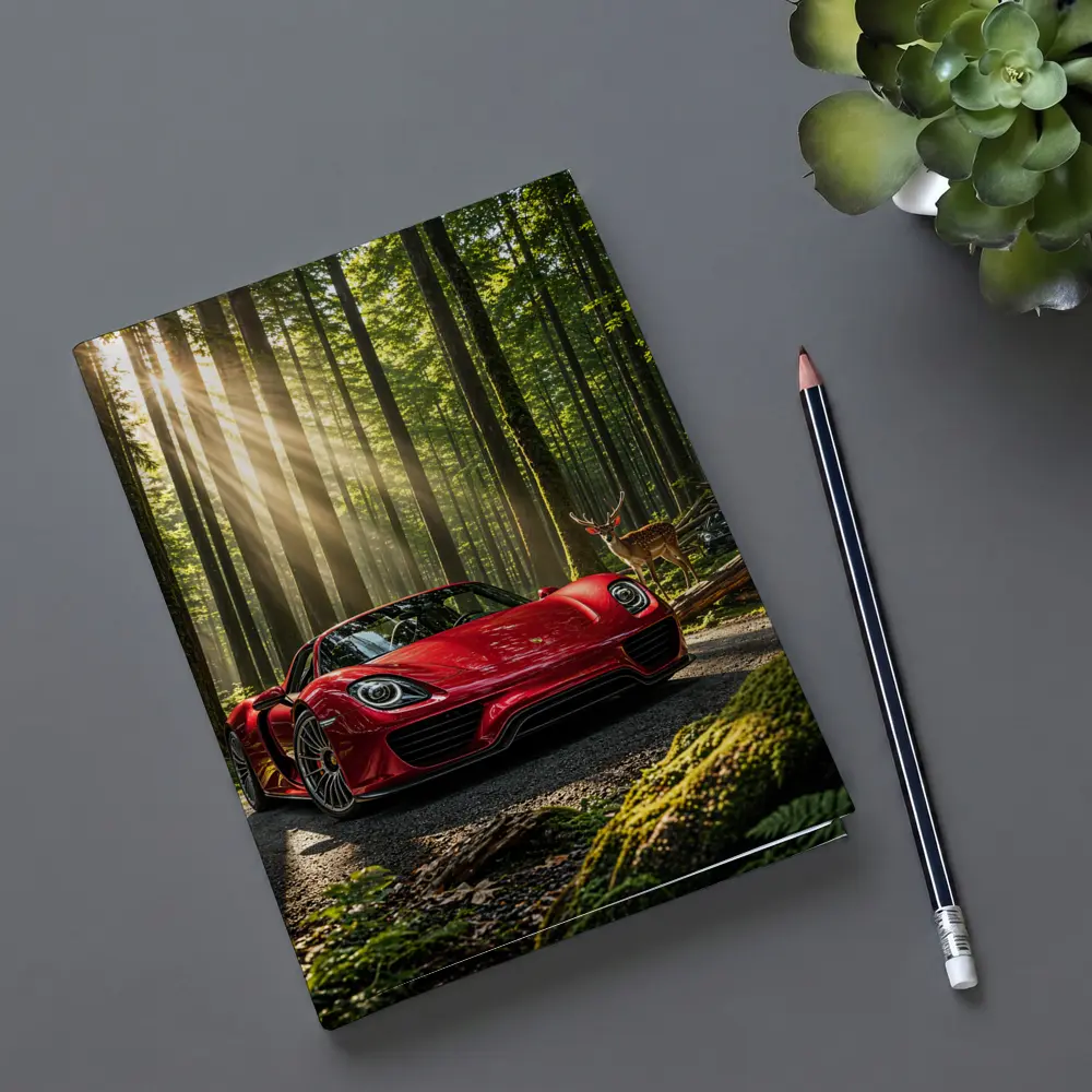 Red Porsche 918 Spyder Forest Deer – Notebooks