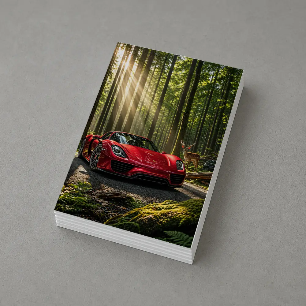 Red Porsche 918 Spyder Forest Deer – Postcards