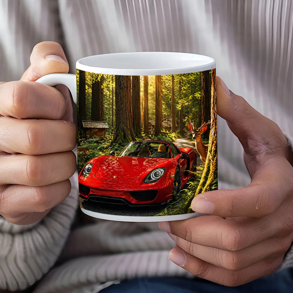 Porsche 918 Spyder Red Forest Setting – Mugs