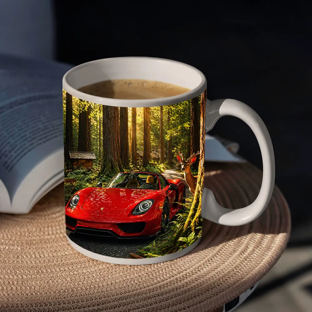 Porsche 918 Spyder Red Forest Setting – Mugs
