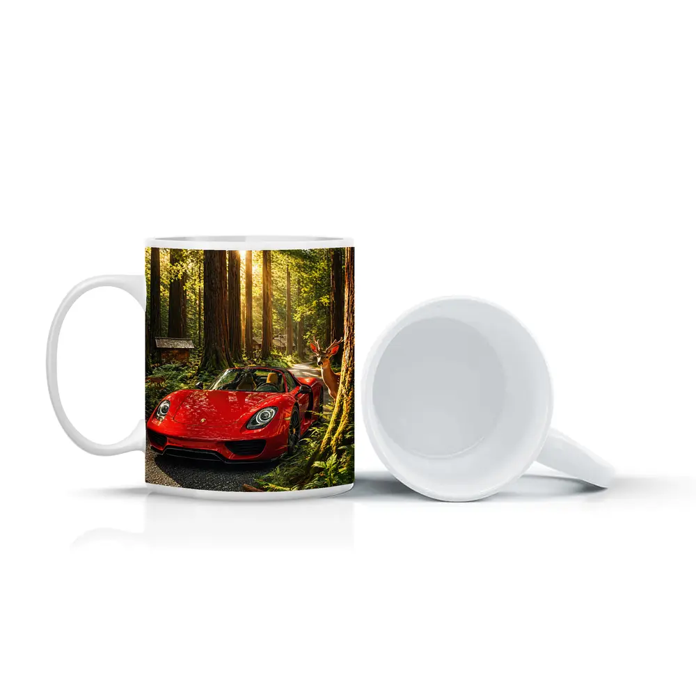 Porsche 918 Spyder Red Forest Setting – Mugs
