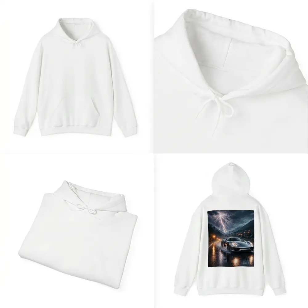 Porsche 918 Spyder Thunderstorm Rainy Road – Hoodies