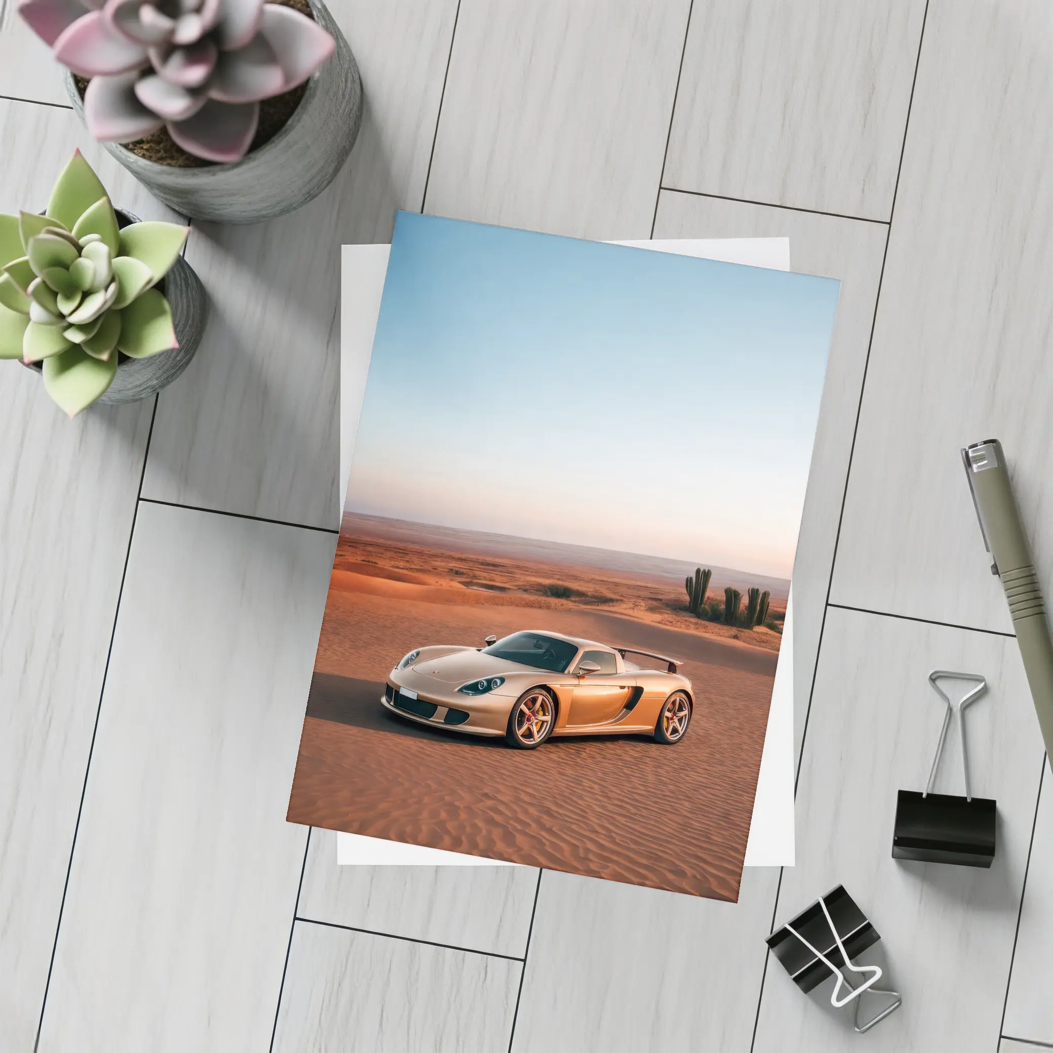 Porsche Carrera GT Desert Dunes Golden Hour – Postcards