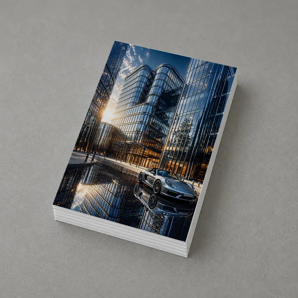 Porsche Boxster Silver Beside Glass Buildings – Postcards