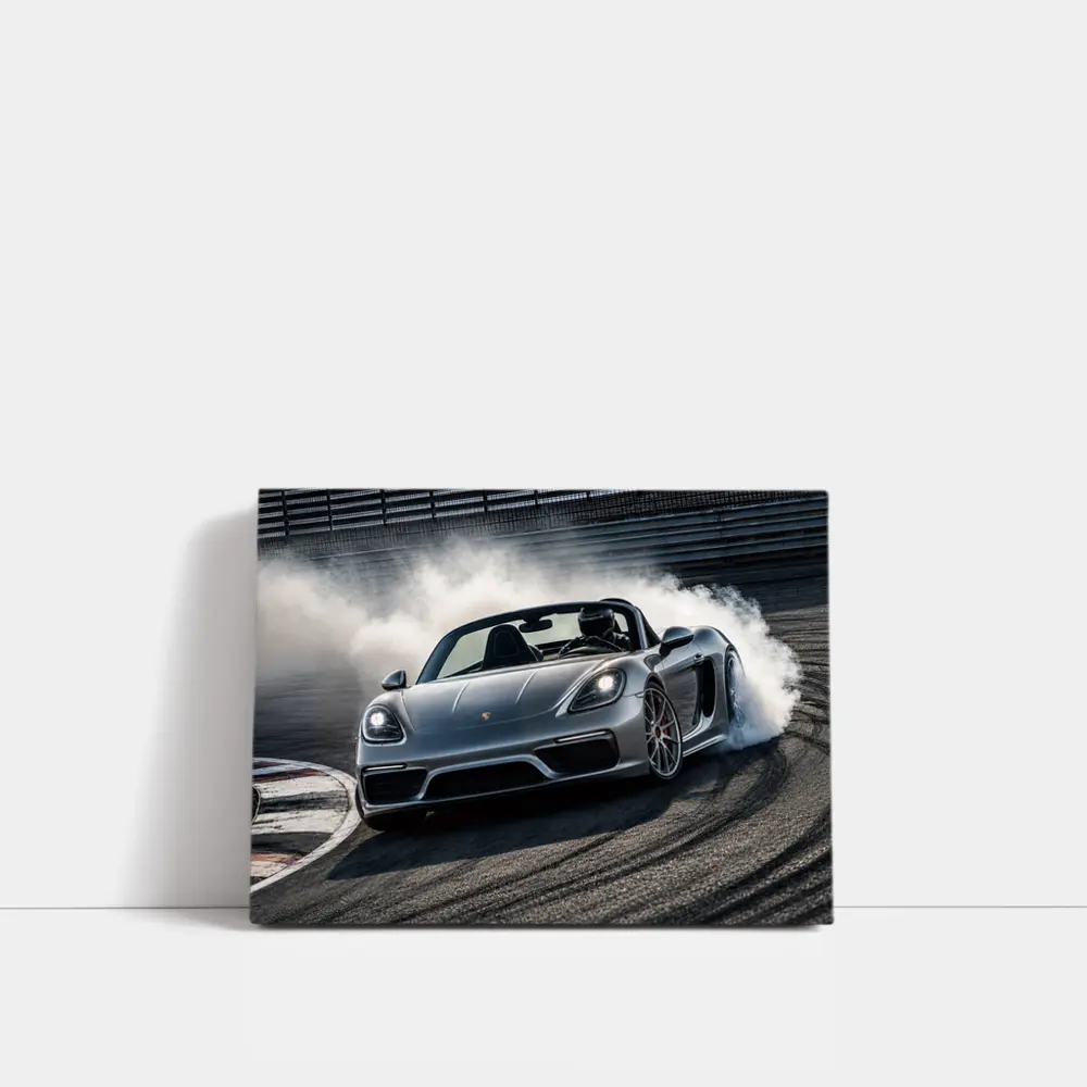 Porsche Boxster Drifting on Racing Track – Wall Art