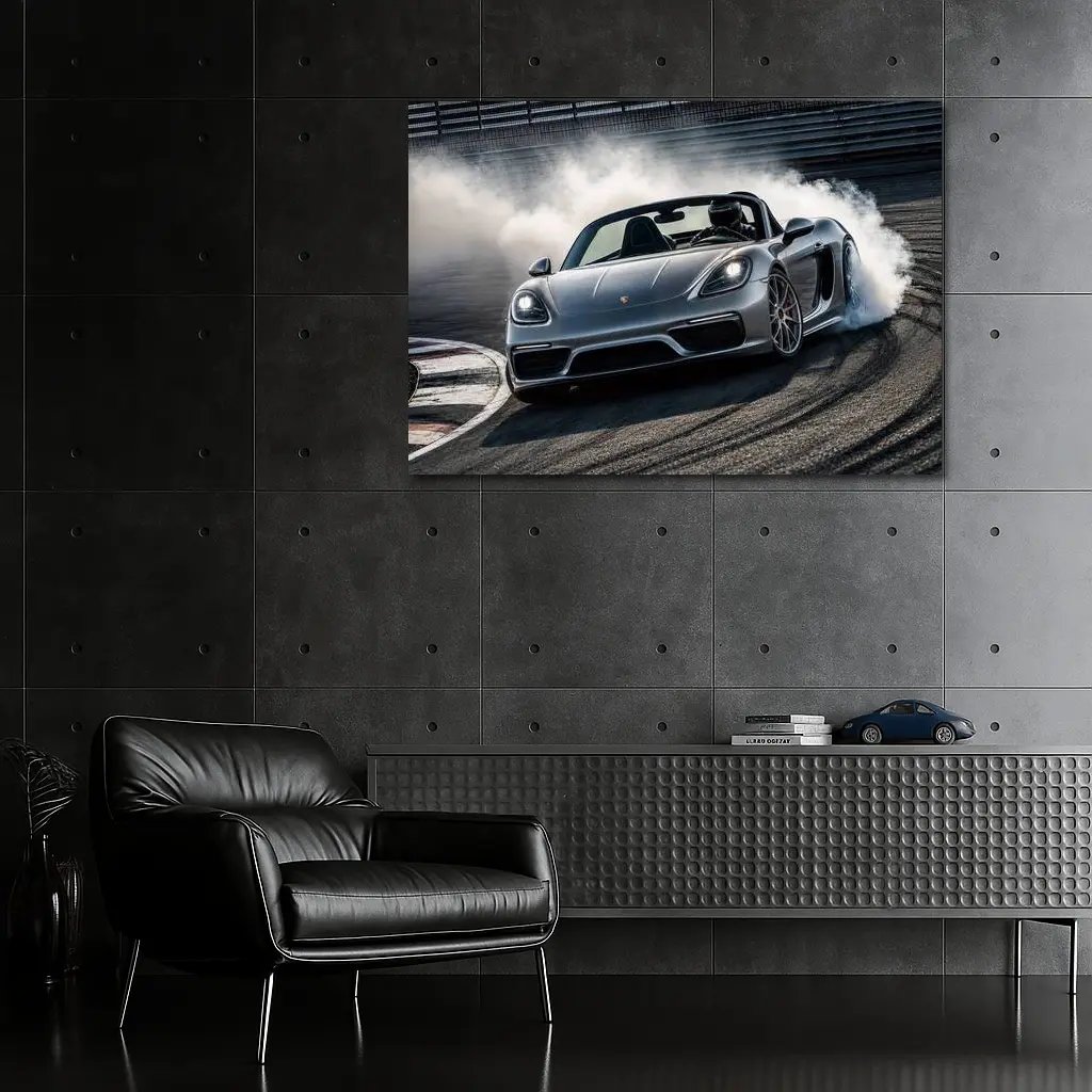 Porsche Boxster Drifting on Racing Track – Wall Art