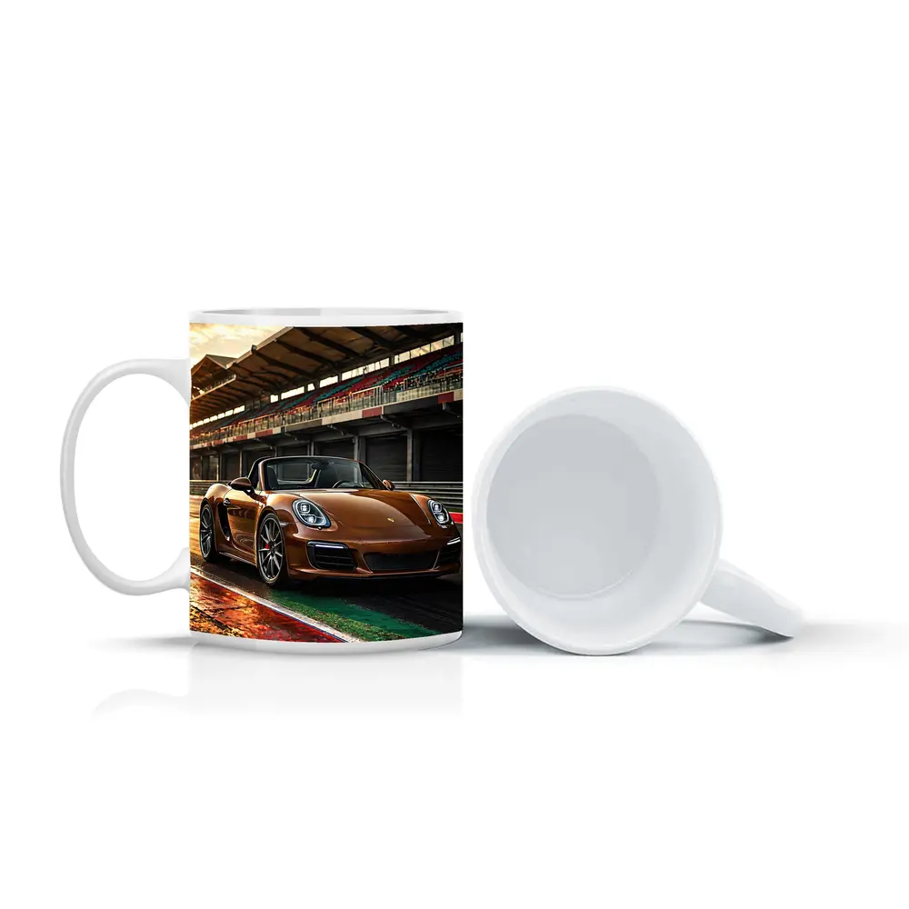 Porsche Boxster Brown Convertible Racing Track – Mugs
