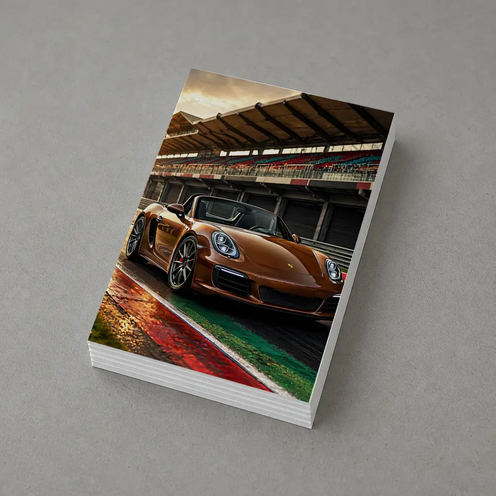 Porsche Boxster Brown Convertible Racing Track – Postcards