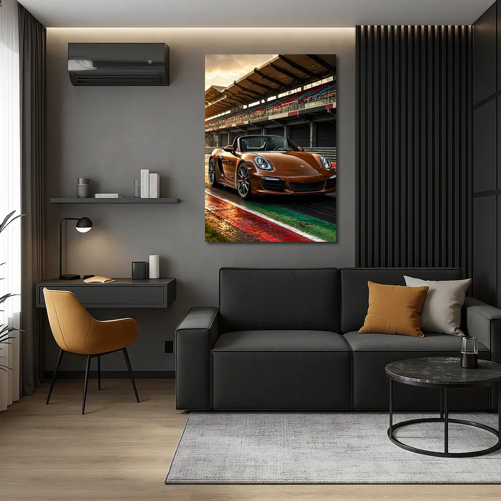 Porsche Boxster Brown Convertible Racing Track – Wall Art