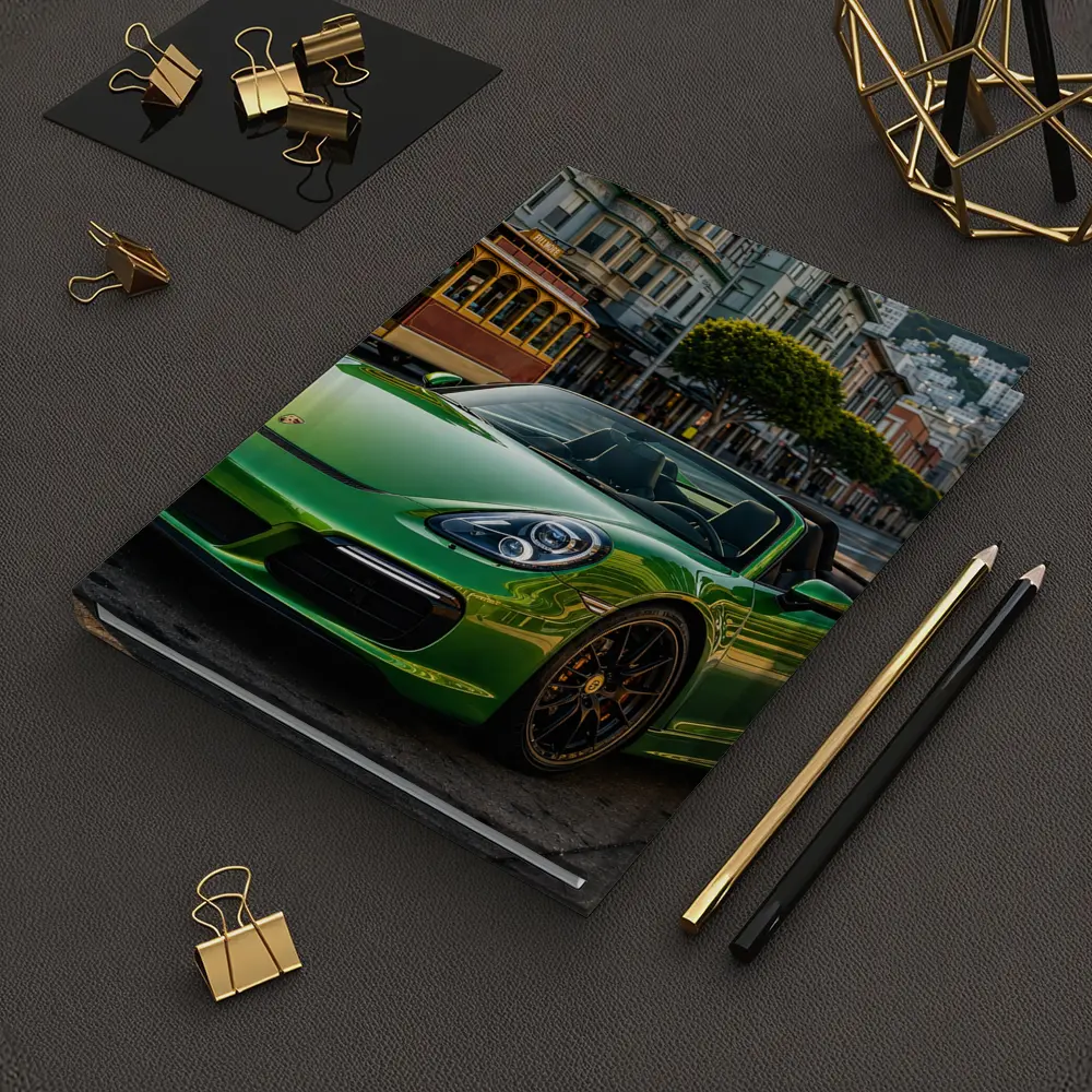 Green Porsche Boxster San Francisco City Streets – Notebooks