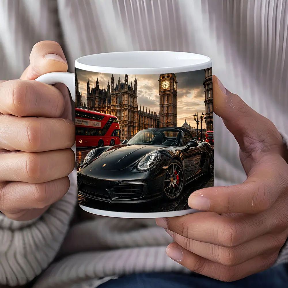 Porsche Boxster Black Big Ben London – Mugs