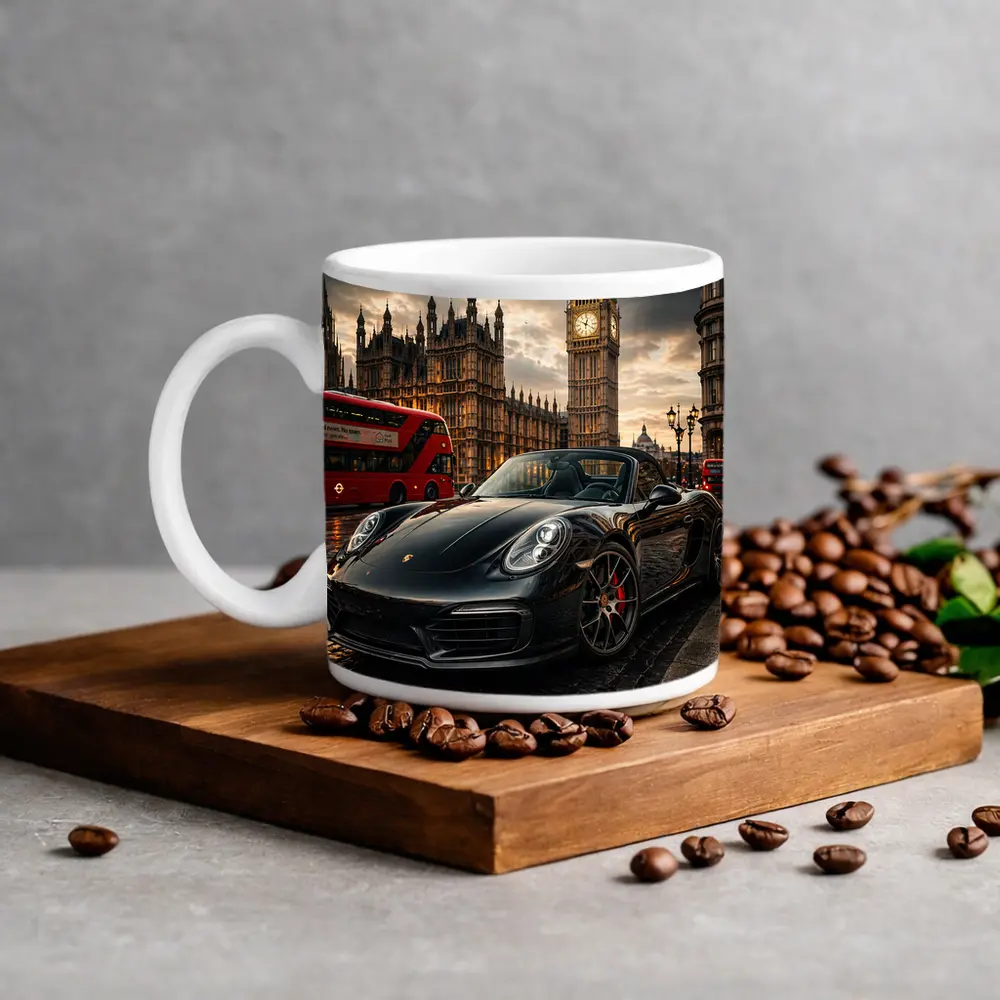 Porsche Boxster Black Big Ben London – Mugs