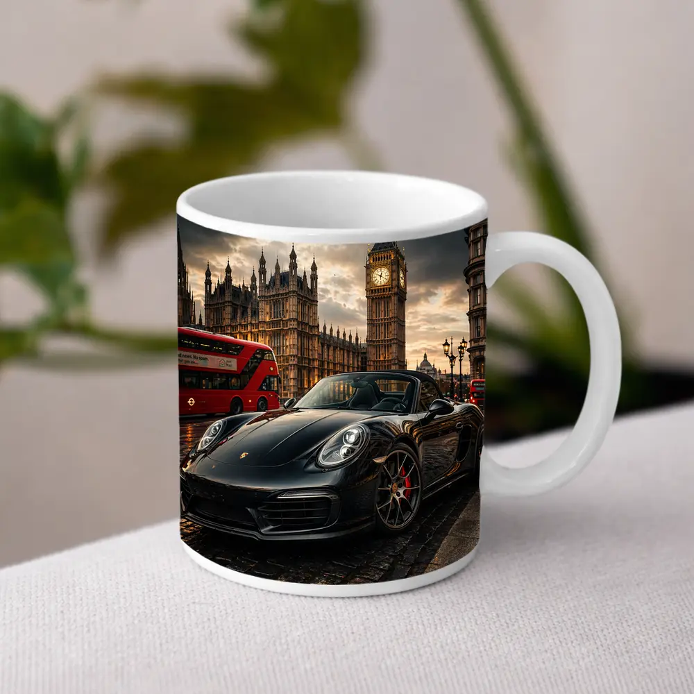Porsche Boxster Black Big Ben London – Mugs